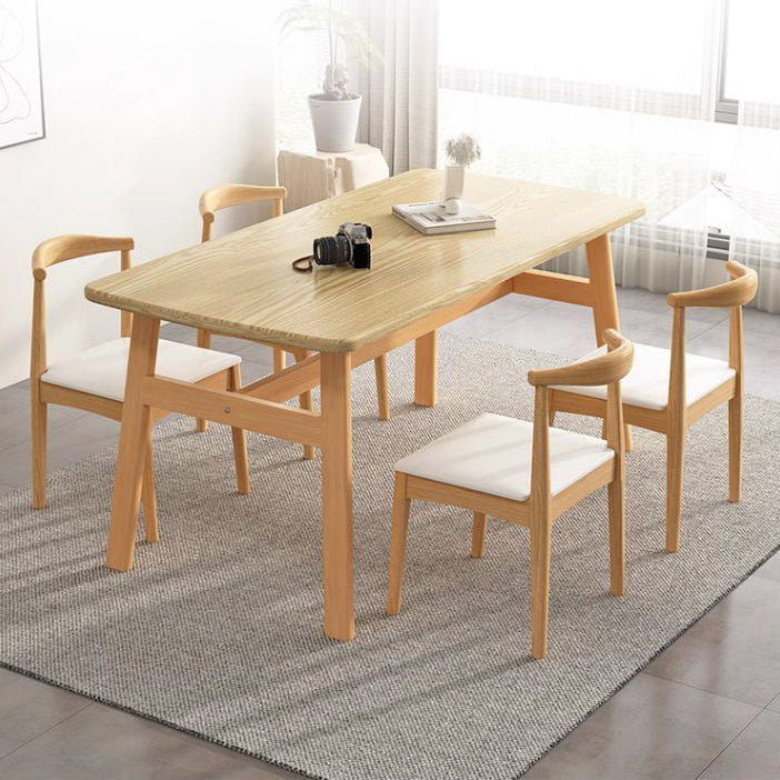 Modern Minimalist Rectangular Medium Density Fiberboard Iron Dining Table For 4 Seats