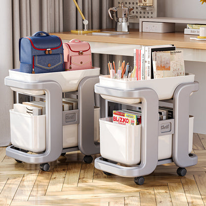 Modern Minimalist Rectangular Movable PP End Table 2-Tier For Bedroom