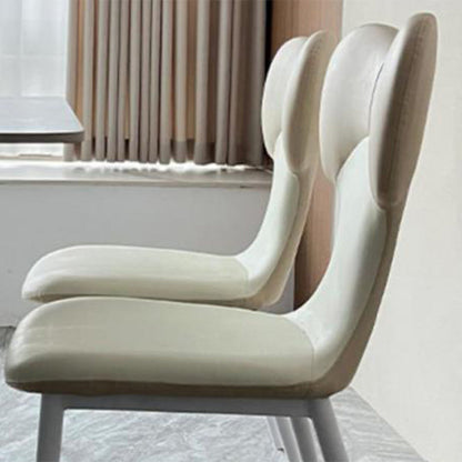 Contemporary Nordic Faux Leather Steel Square Bow Tie Dining Chair Backrest For Dining Room