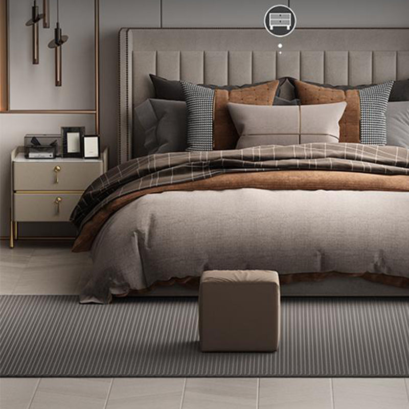 Modern Luxury Rectangular Solid Wood Rock Slab Microfiber Leather Nightstand 2-Drawer For Bedroom