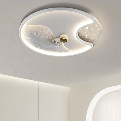 Modern Minimalist Round Rectangular Iron Acrylic LED Flush Mount Ceiling Light For Bedroom