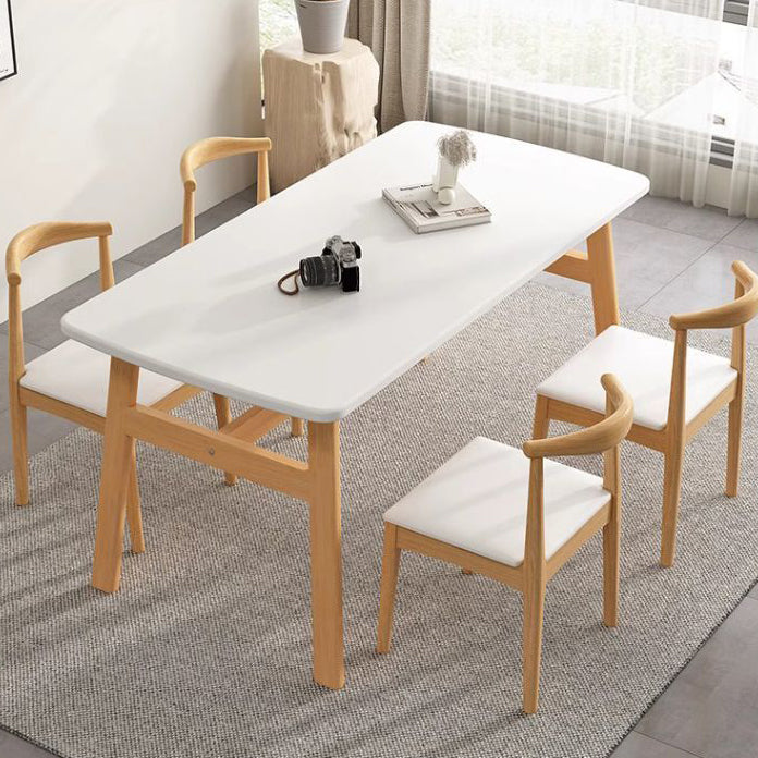Modern Minimalist Rectangular Medium Density Fiberboard Iron Dining Table For 4 Seats