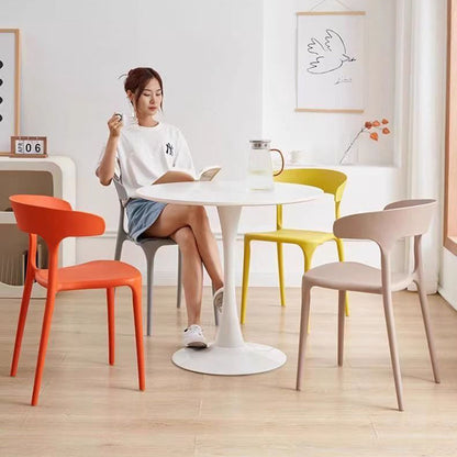 Modern Minimalist Curved PP Dining Chair Backrest Armless For Dining Room