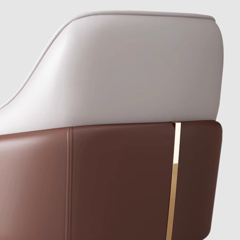 Modern Luxury Square Bent Artificial Leather Metal Dining Chair Backrest Armless For Dining Room