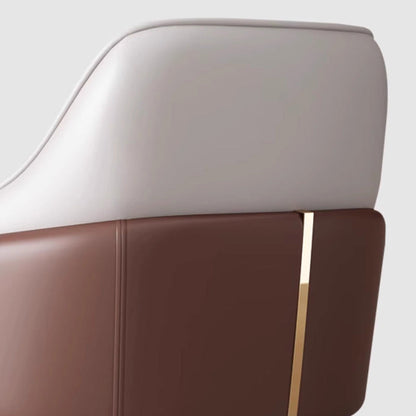 Modern Luxury Square Bent Artificial Leather Metal Dining Chair Backrest Armless For Dining Room