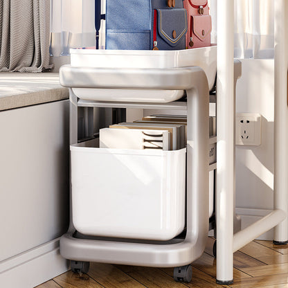 Modern Minimalist Rectangular Movable PP End Table 2-Tier For Bedroom