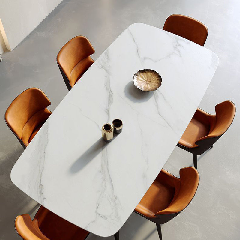 Contemporary Scandinavian PU Leather Carbon Steel Sponge Square Vein Lines Dining Chair Backrest For Dining Room