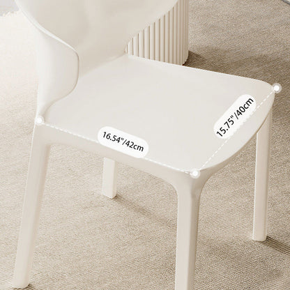 Contemporary Scandinavian PP Plastic Velvet Square Ergonomivally Design Stackable Dining Chair Backrest For Dining Room