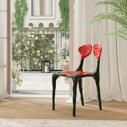 Modern Art Deco Rose Square FRP Composite Dining Chair Backrest Armless For Dining Room