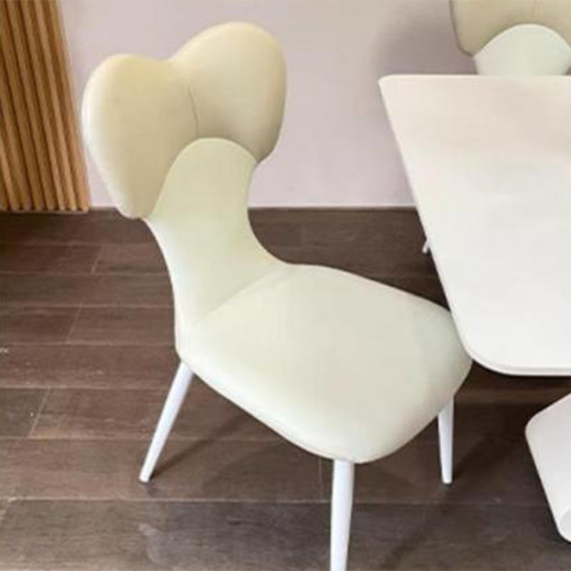 Contemporary Nordic Faux Leather Steel Square Bow Tie Dining Chair Backrest For Dining Room