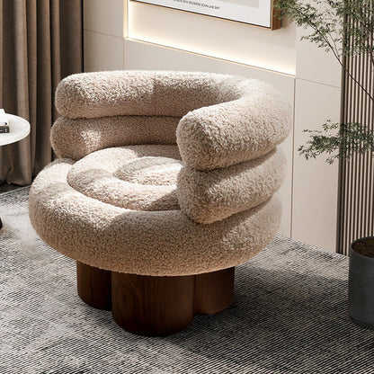 Traditional French Curved Lambswool Solid Wood Iron Vanity Stool Backrest Armless For Bedroom
