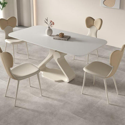 Contemporary Nordic Faux Leather Steel Square Bow Tie Dining Chair Backrest For Dining Room