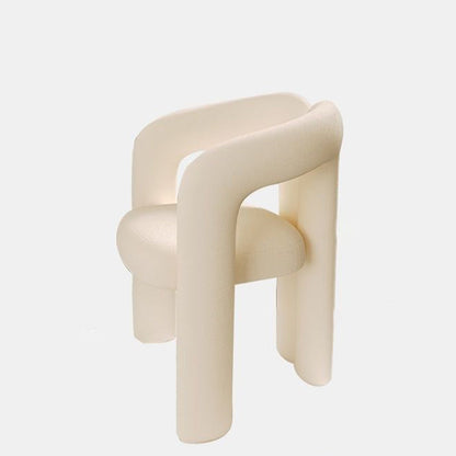Contemporary Creative Curved Velvet Iron Vanity Stool Backrest Armless For Bedroom