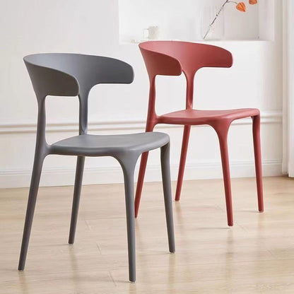 Modern Minimalist Curved PP Dining Chair Backrest Armless For Dining Room