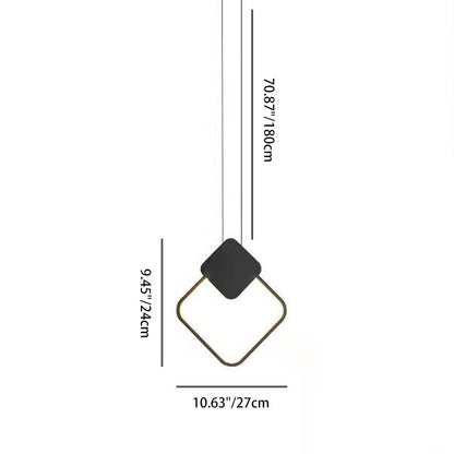 Modern Minimalist Spherical Circular Oval Rhombus Aluminum Iron LED Pendant Light For Bedroom