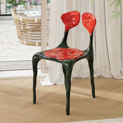 Modern Art Deco Rose Square FRP Composite Dining Chair Backrest Armless For Dining Room