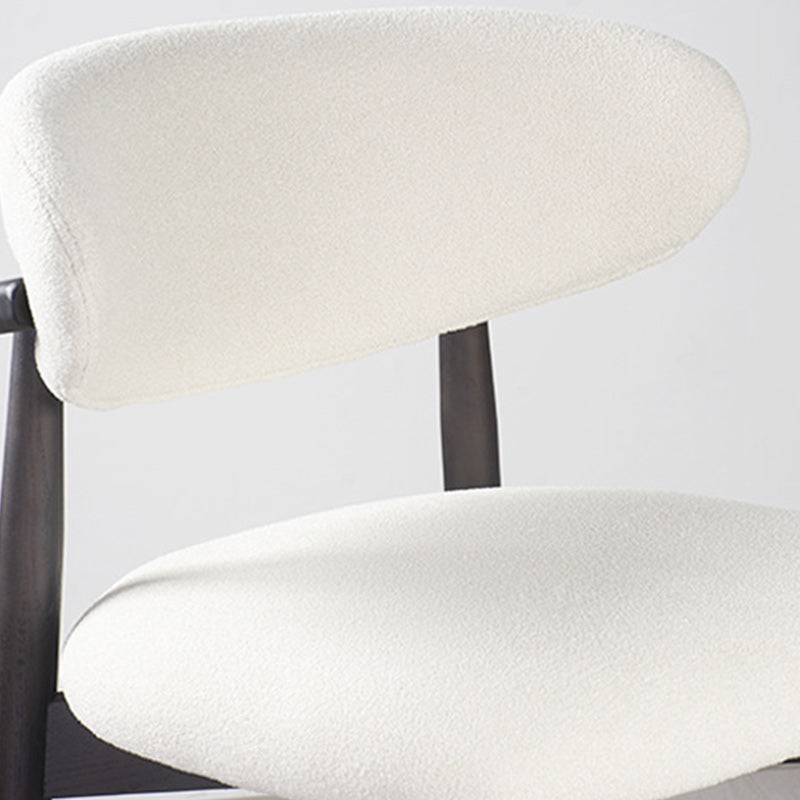 Modern Minimalist Round Upholstered Velvet Solid Wood Bar Stool Curved Backrest For Dining Room