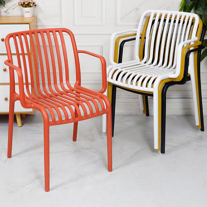 Modern Minimalist Rectangular PP Dining Chair Armrest Backrest For Dining Room