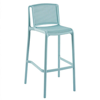 Modern Minimalist Rectangular PP Bar Stool Backrest Footrest For Dining Room