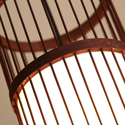 Japanese Zen Bamboo Weaving Lantern 1-Light Pendant Light