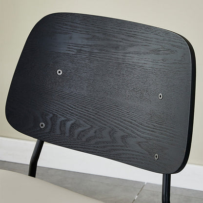 Contemporary Scandinavian Square PU Leather Metal Dining Chair Backrest Armless For Dining Room
