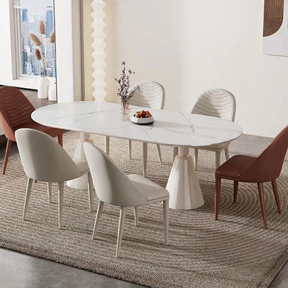 Contemporary Scandinavian Faux Leather Iron Sponge Square Shell Shape Line Design Dining Chair Backrest For Dining Room