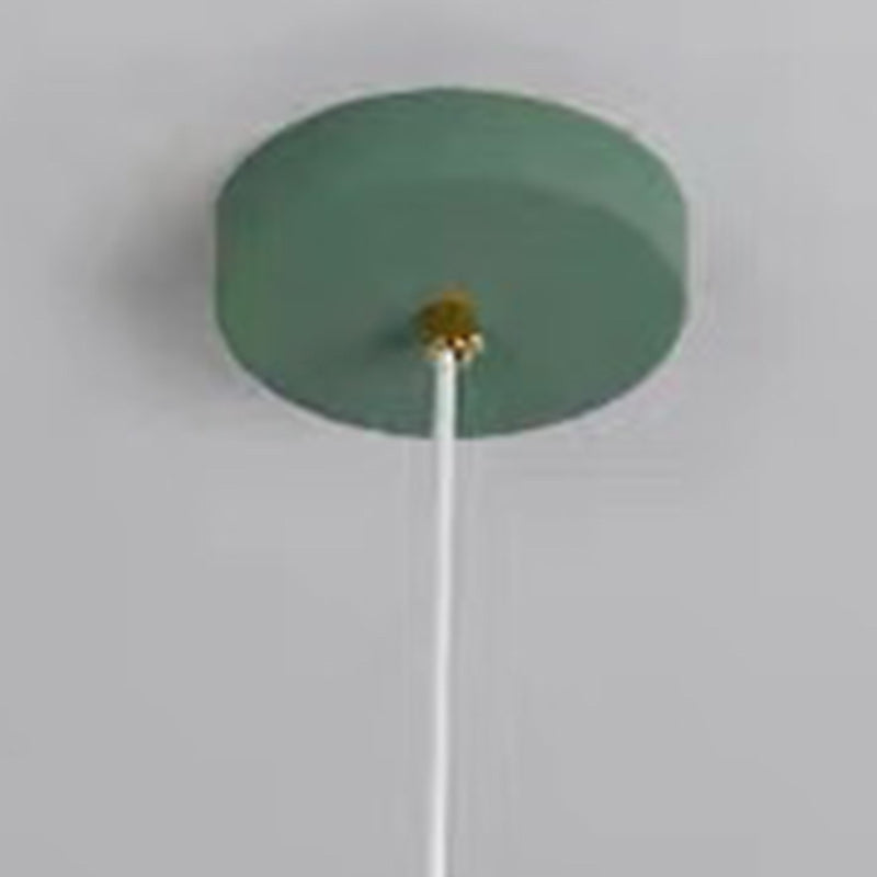 Contemporary Scandinavian Macaron Cylinder Iron 1-Light Pendant Light For Bedroom