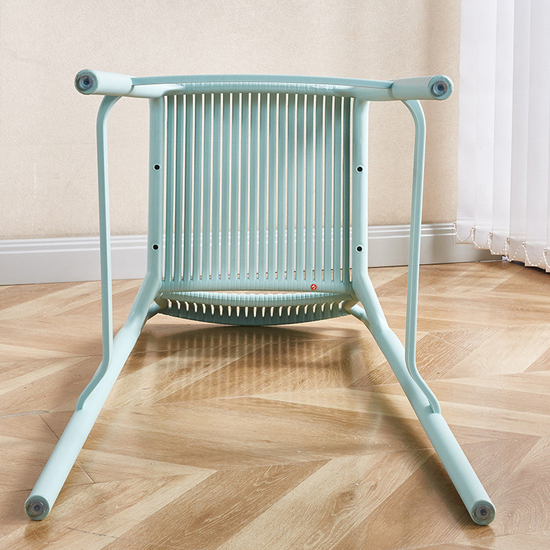 Modern Minimalist Rectangular PP Bar Stool Backrest Footrest For Dining Room