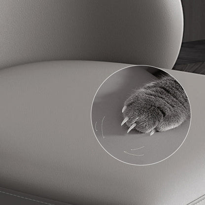 Modern Minimalist Microfiber Leather Wood Carbon Steel Sponge Square Elliptical Curved Dining Chair Backrest For Dining Room