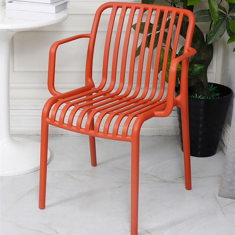 Modern Minimalist Rectangular PP Dining Chair Armrest Backrest For Dining Room