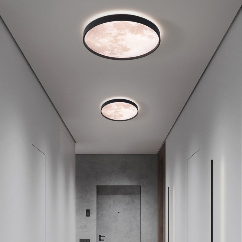 Modern Minimalist Round Iron Plastic LED Flush Mount Ceiling Light For Living Room