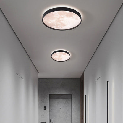 Modern Minimalist Round Iron Plastic LED Flush Mount Ceiling Light For Living Room
