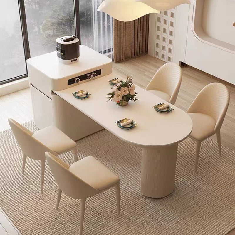 Contemporary Scandinavian Faux Leather Iron Sponge Square Shell Shape Line Design Dining Chair Backrest For Dining Room