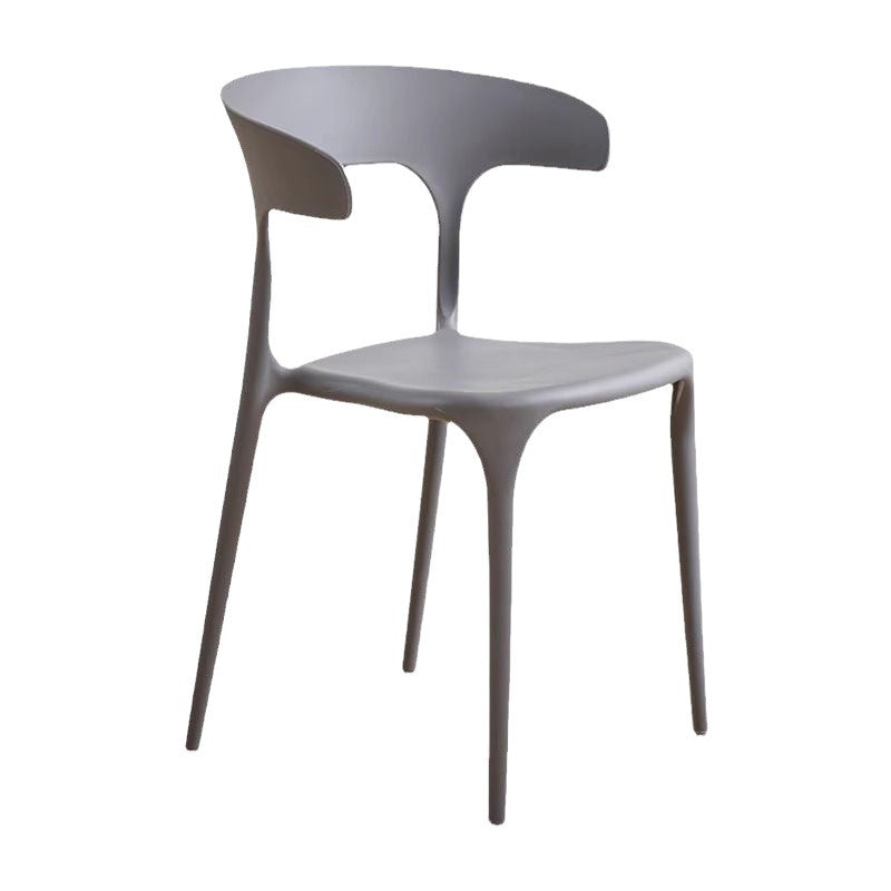 Modern Minimalist Curved PP Dining Chair Backrest Armless For Dining Room