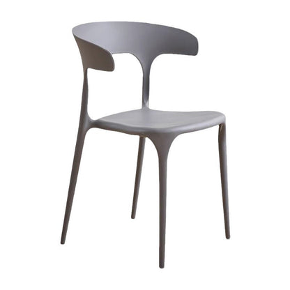 Modern Minimalist Curved PP Dining Chair Backrest Armless For Dining Room