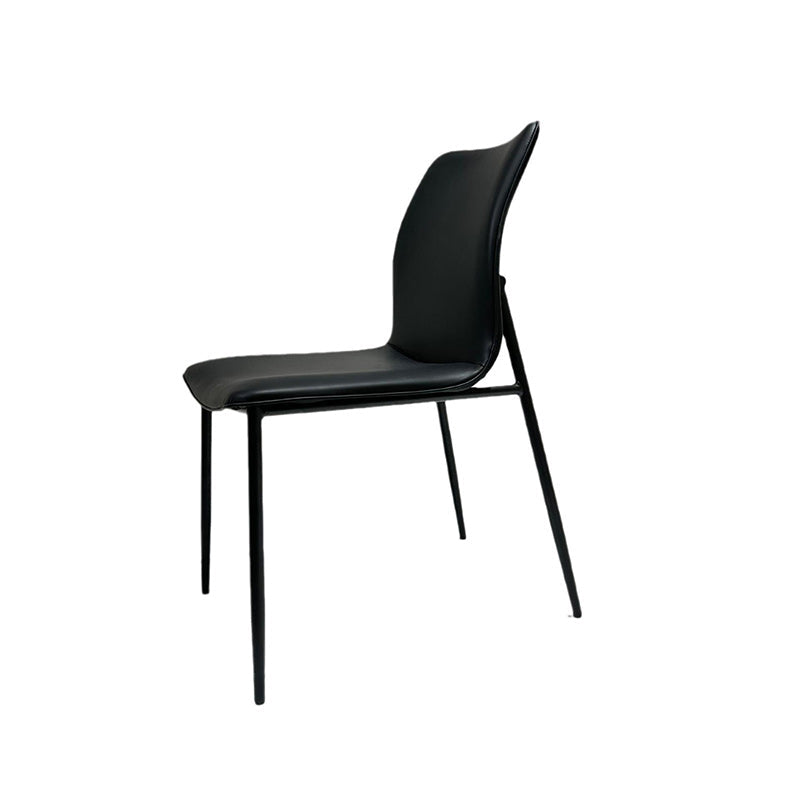 Modern Minimalist PU Leather Carbon Steel Sponge Square Dining Chair Backrest For Dining Room
