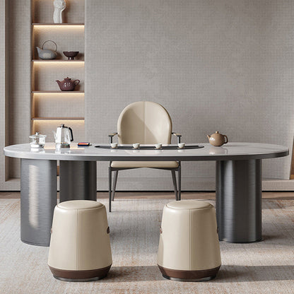 Modern Simplicity Microfiber Leather Stainless Steel Sponge Square Wraparound Dining Chair Backrest Armrest For Dining Room