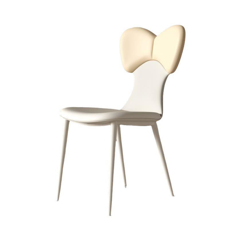 Contemporary Nordic Faux Leather Steel Square Bow Tie Dining Chair Backrest For Dining Room