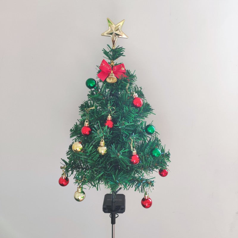 Contemporary Creative Solar Waterproof Christmas Tree Decoration Iron Wire Plush Stainless Steel LED Outdoor Light Landscape Lighting For Garden