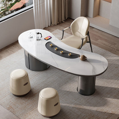 Modern Simplicity Microfiber Leather Stainless Steel Sponge Square Wraparound Dining Chair Backrest Armrest For Dining Room