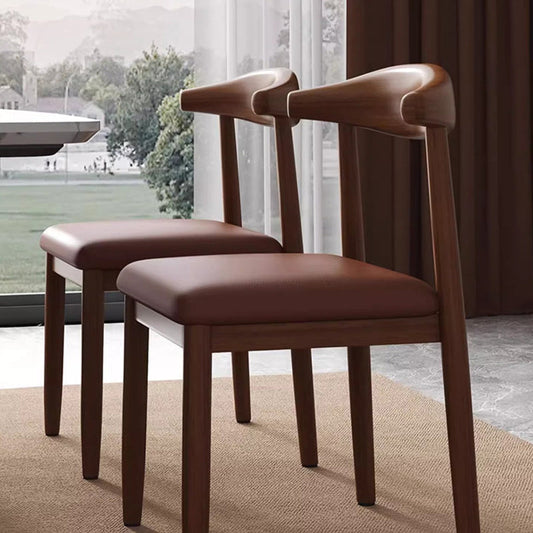 Modern Minimalist Curved Rectangular Cotton Linen Steel Dining Chair Backrest Armless For Dining Room