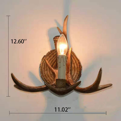 Modern Resin Retro Deer Head 1-Light Wall Sconce Lamp