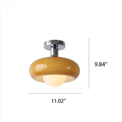 Modern Glass Creative Egg Tart Design 1-Light Flush Mount Light