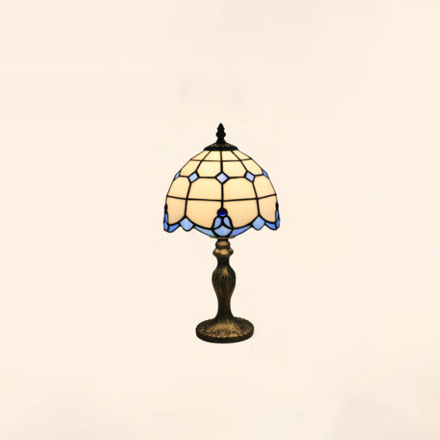 Traditional Tiffany Resin Glass Umbrella Shape 1-Light Table Lamp For Bedroom