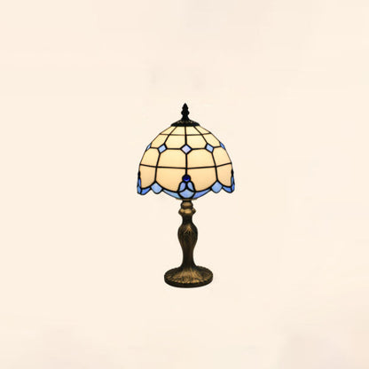 Traditional Tiffany Resin Glass Umbrella Shape 1-Light Table Lamp For Bedroom