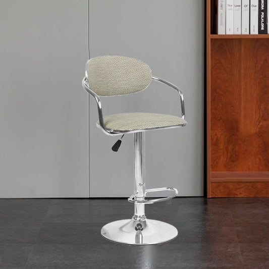 Contemporary Scandinavian Half Round Wicker Hardware Bar Stool Backrest For Dining Room