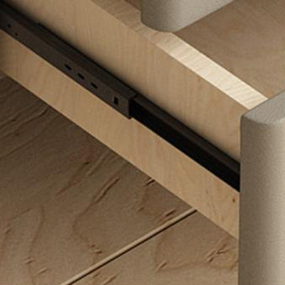 Modern Luxury Rectangular Solid Wood Rock Slab Microfiber Leather Nightstand 2-Drawer For Bedroom