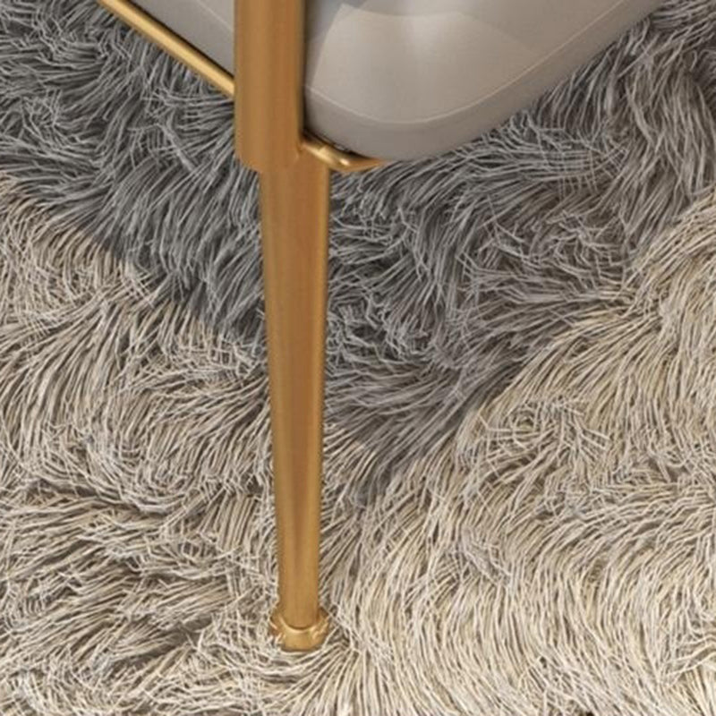 Contemporary Scandinavian Square PU Leather Iron Vanity Stool Backrest Armrest For Bedroom