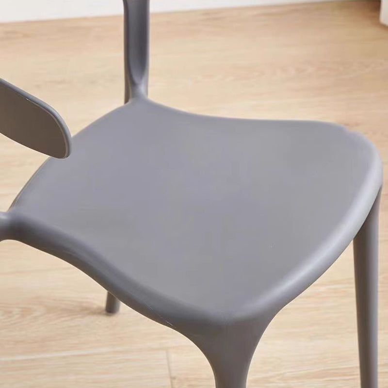 Modern Minimalist Curved PP Dining Chair Backrest Armless For Dining Room