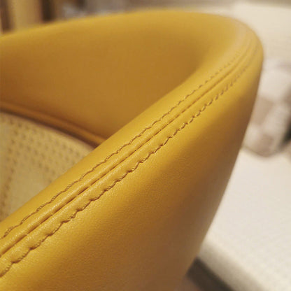 Traditioanal Vintage Weaving Microfiber Leather Ash Wood Rattan Sponge Square Hug Dining Chair Backrest Armrest For Dining Room